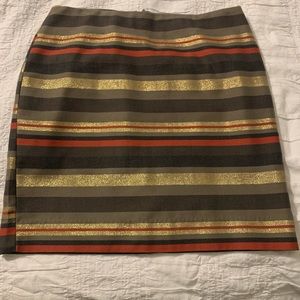 Banana Republic Gold Stripe Mini Skirt